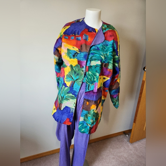 Vintage Reversible silk pants, jacket, top and skirt - Picture 6 of 12